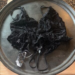 Black Lace Bra with Delicate Straps